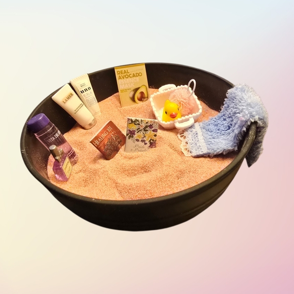 Emotional Support Bowl Self-Care Mini Zen Garden Desk Decor Interactive Handmade - Picture 6 of 6
